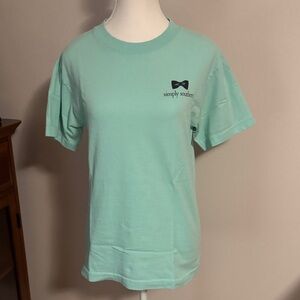 Simply Southern Mint Short Sleeve Tee with Black Bow Logo